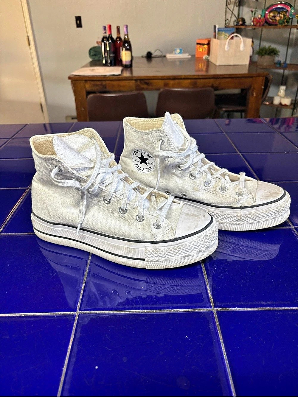 Converse Chuck Taylor All Star Lift Platform High Top Sneakers White US 9